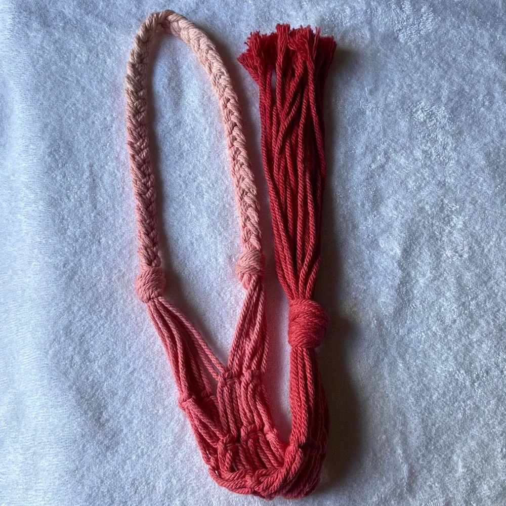 Macrame Plant Hanger Pink Ombre 29” - Picture 9 of 9